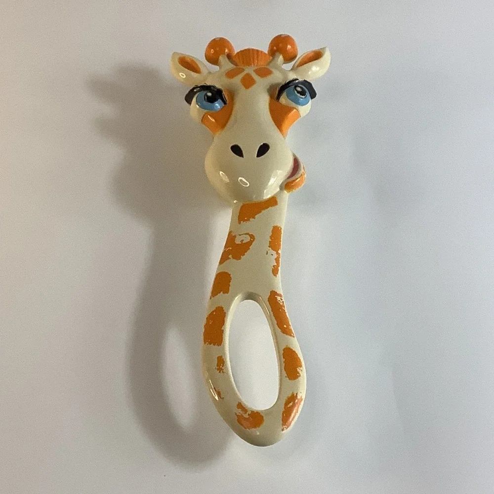 VTG 1977 Avon Giraffe Bath Brush Plastic‎ Animal Handle Kids Bathroom Decor